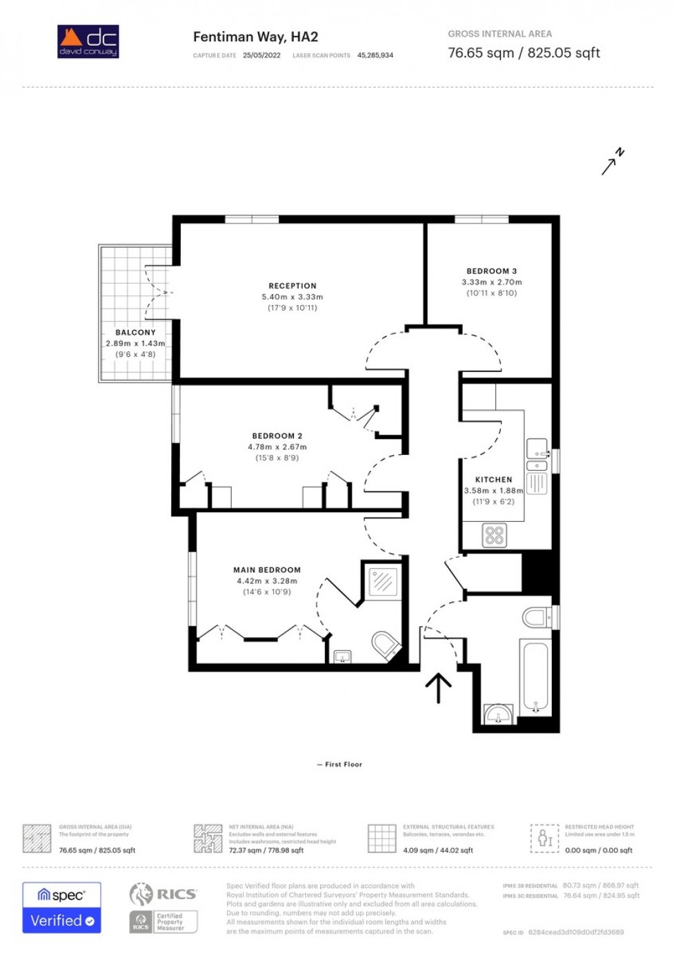 Floorplan for Fentiman Way, South Harrow, HA2 8FD