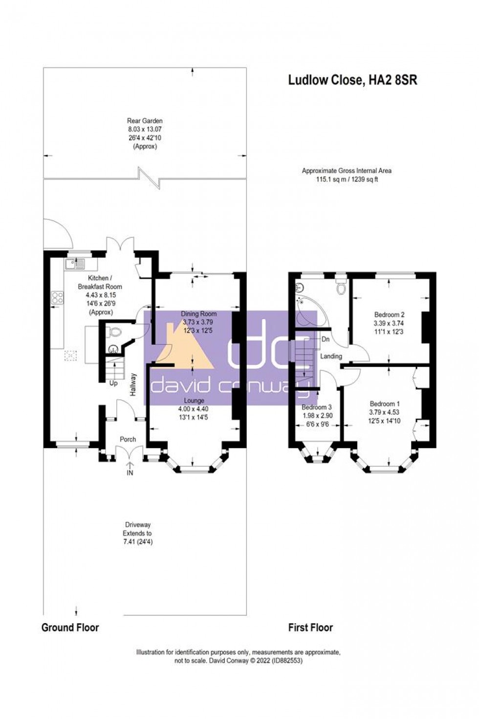 Floorplan for Ludlow Close, Harrow, HA2 8SR