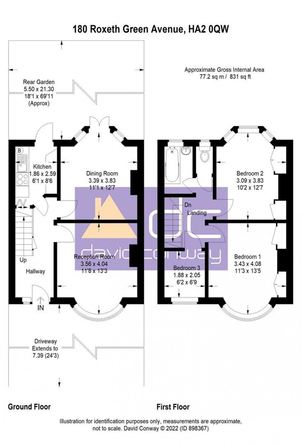 Floorplan for Roxeth Green Avenue, Harrow, HA2 0QW