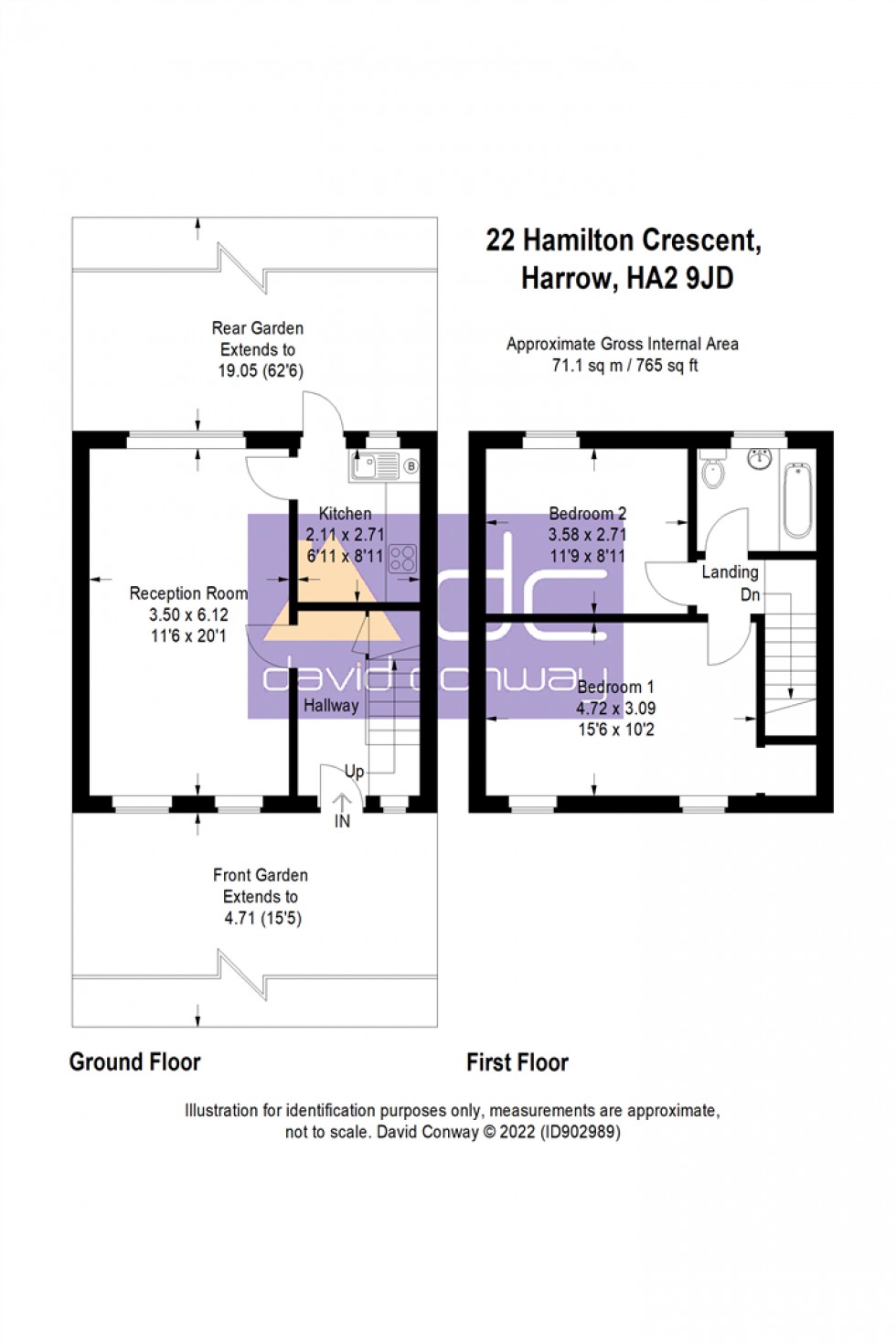 Floorplan for Hamilton Crescent, South Harrow, HA2