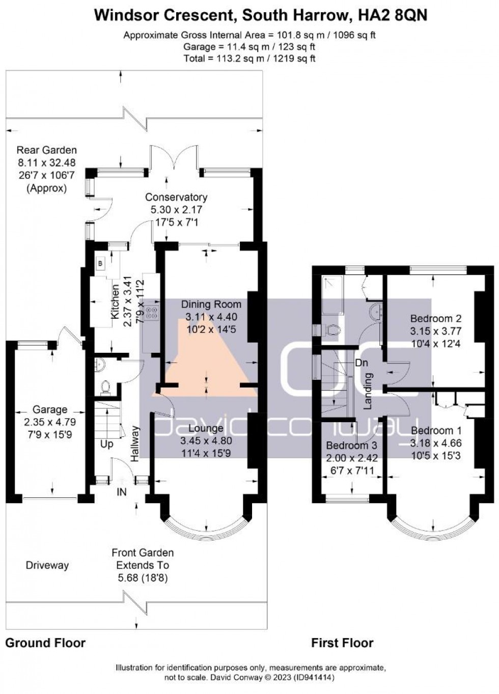 Floorplan for Windsor Crescent, Harrow, HA2 8QN