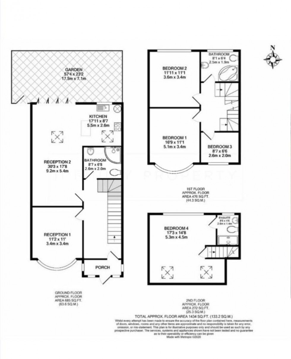 Floorplan for Brampton Grove, Harrow, HA3 8LF