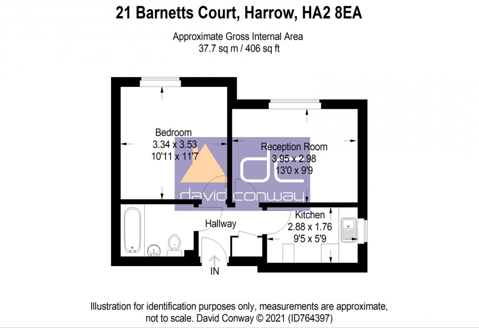 Floorplan for Barnetts Court, Corbins Lane, Harrow, HA2 8EU