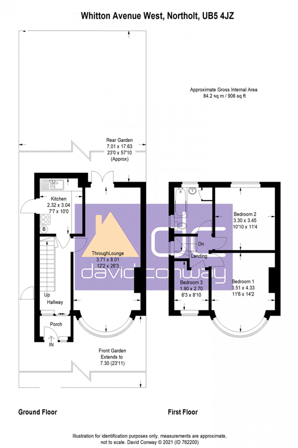 Floorplan for Whitton Avenue West, Northolt, UB5 4JZ