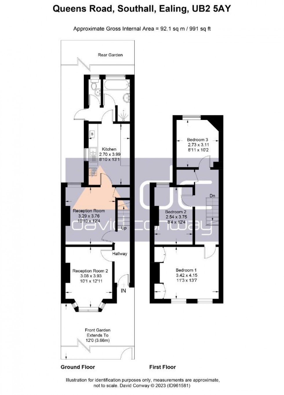 Floorplan for Queens Road, Southall, UB2 5AY