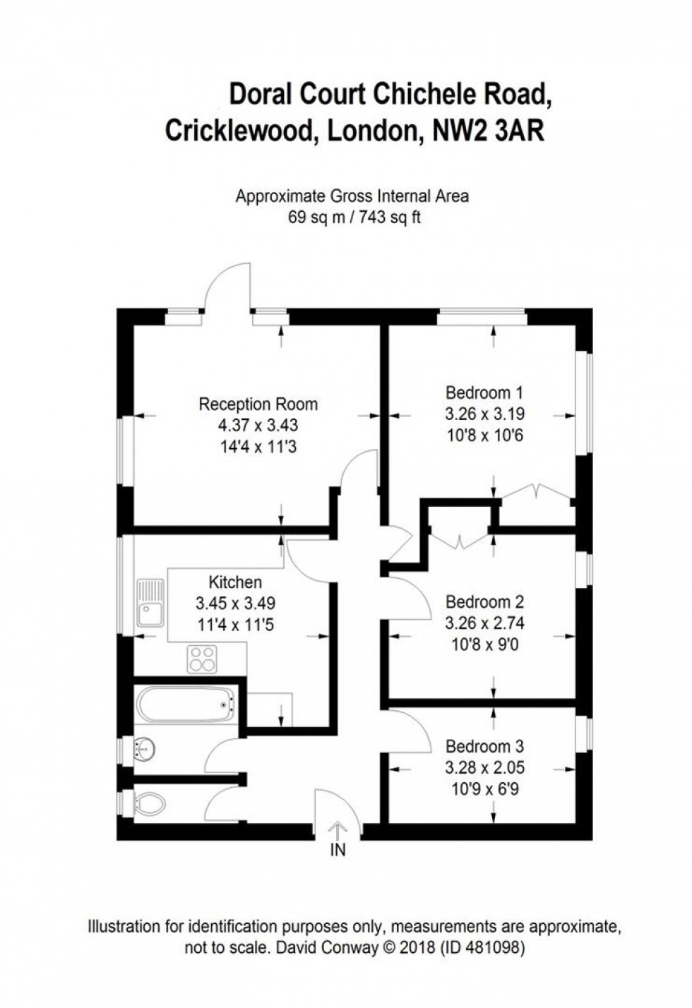 Floorplan for Doral Court, Chichele Road, Cricklewood, NW2 3AR