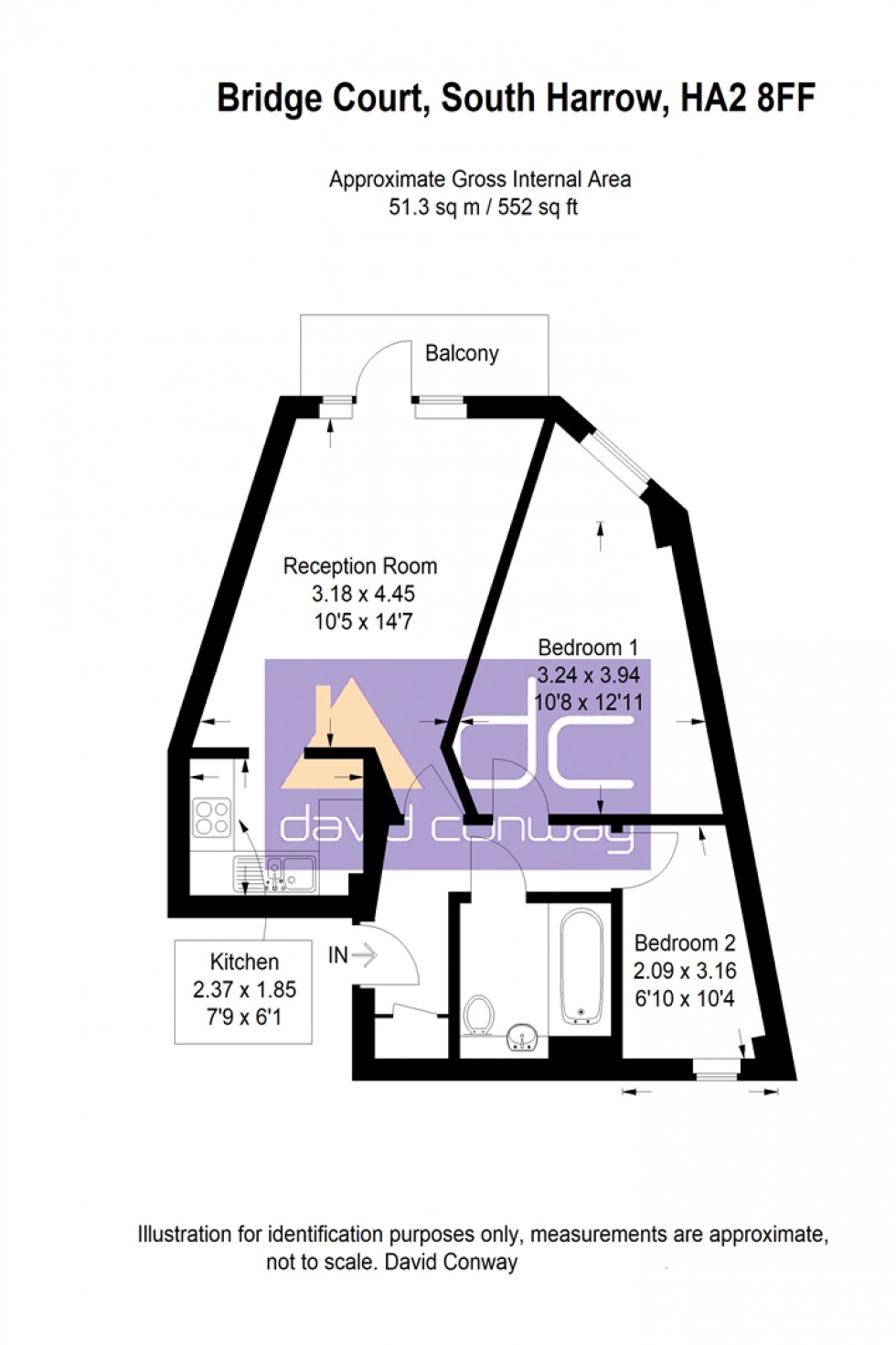 Floorplan for Bridge Court, Stanley Road, South Harrow, HA2 8FF