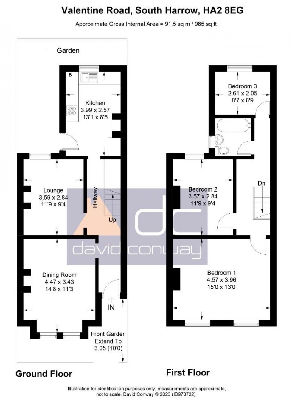 Floorplan for Valentine Road, Harrow, HA2 8EG