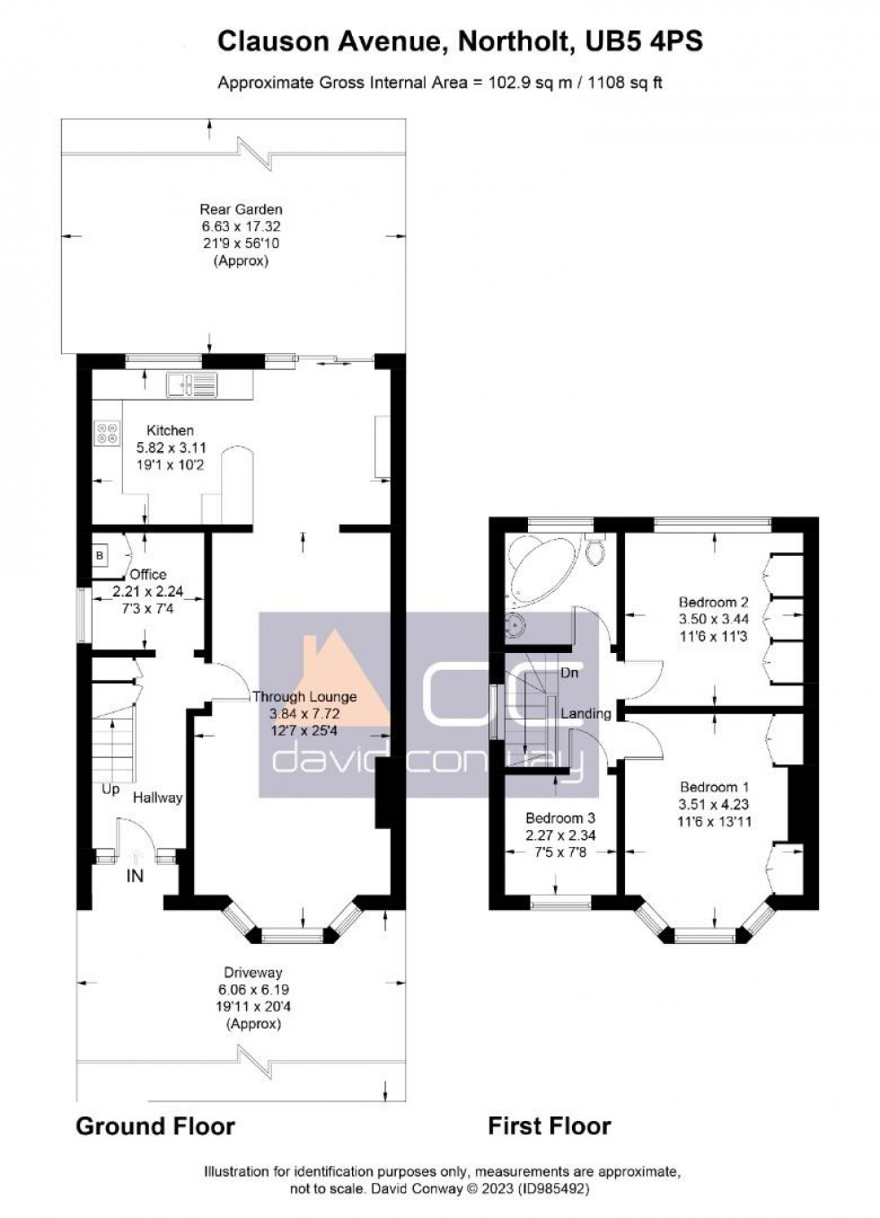 Floorplan for Clauson Avenue Northolt, UB5 4PS