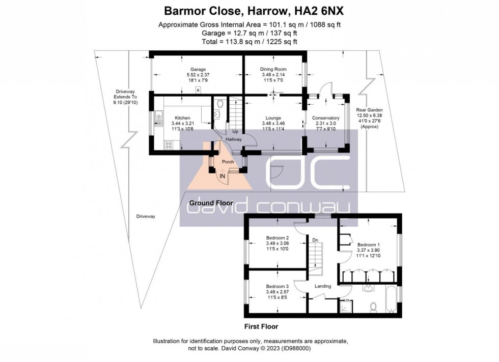 Floorplan for Barmor Close Harrow, HA2 6NX