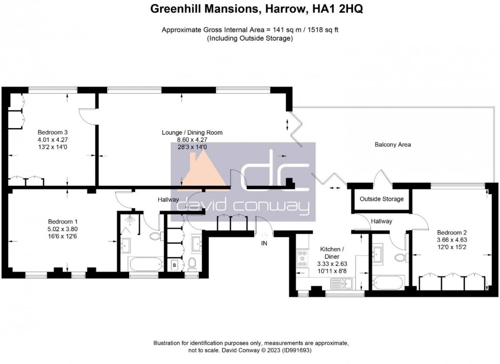 Floorplan for Greenhill Mansions, Gayton Road Harrow, HA1 2HQ