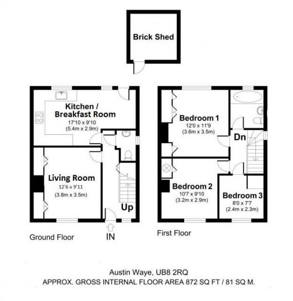 Floorplan for Austin Waye, Uxbridge, UB8 2RQ