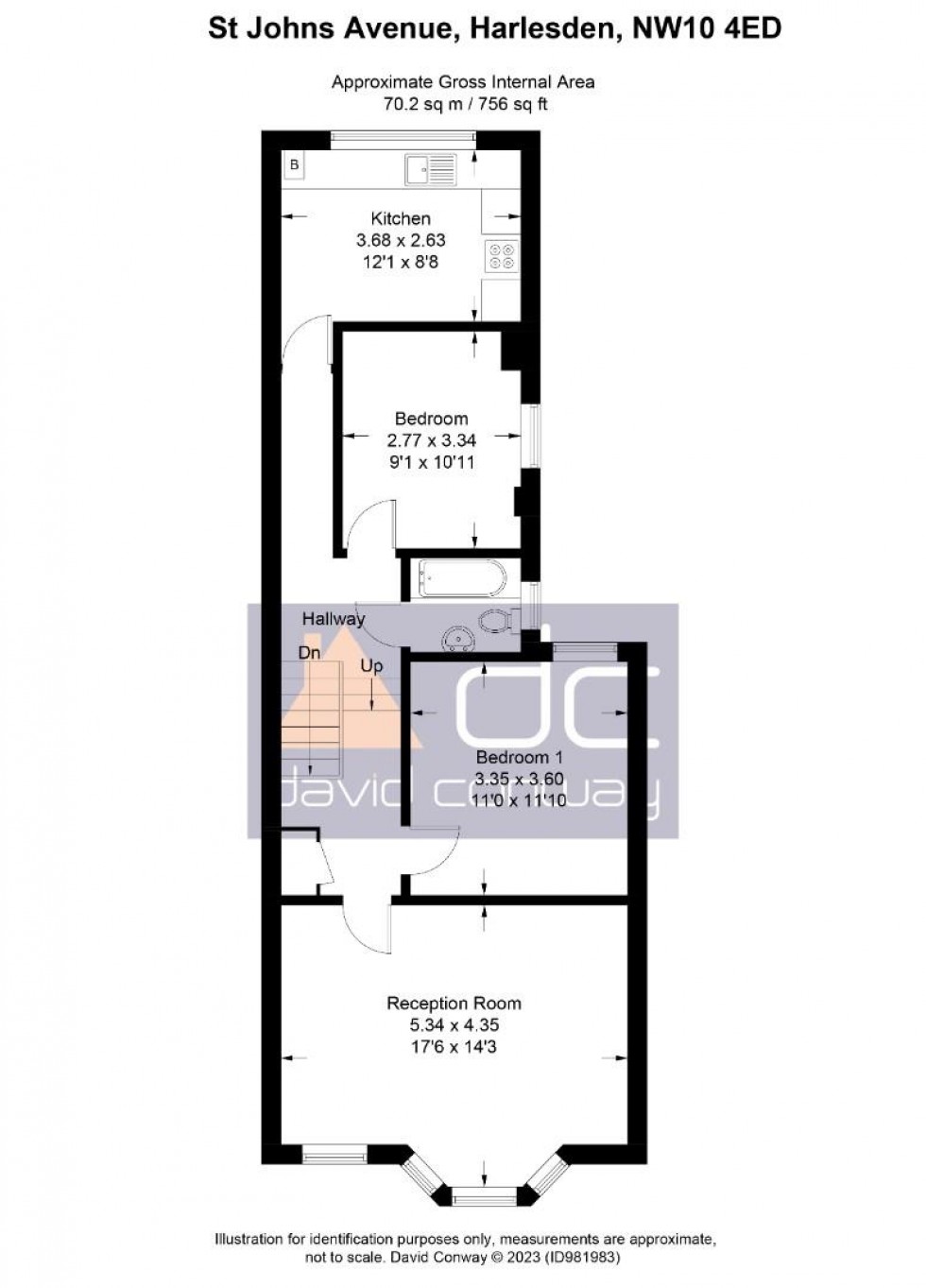 Floorplan for St. Johns Avenue, Harlesden, NW10 4ED