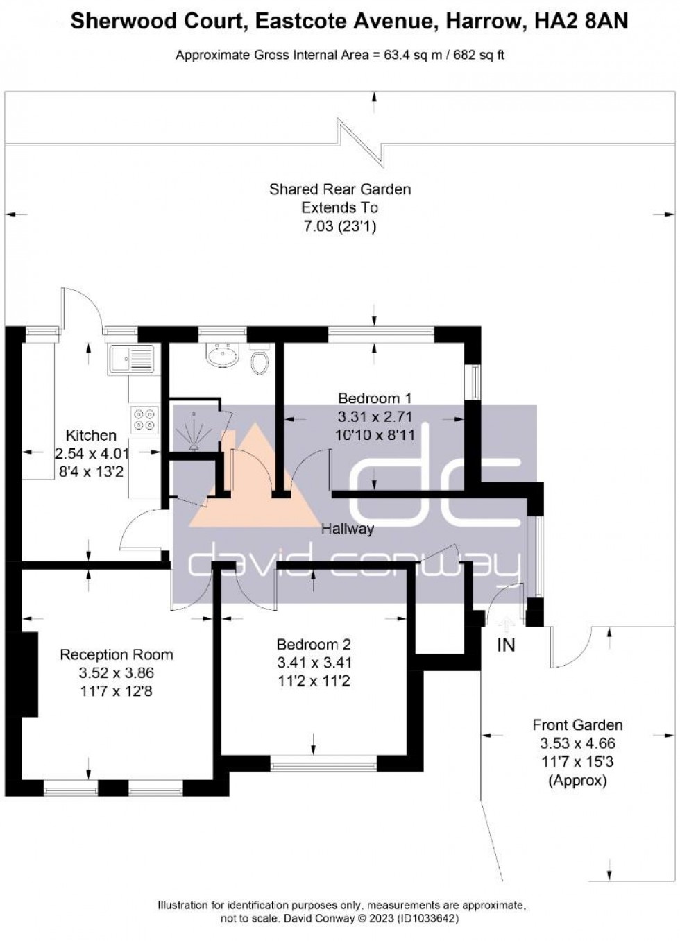 Floorplan for Sherwood Court, Eastcote Avenue, Harrow, HA2 8AN