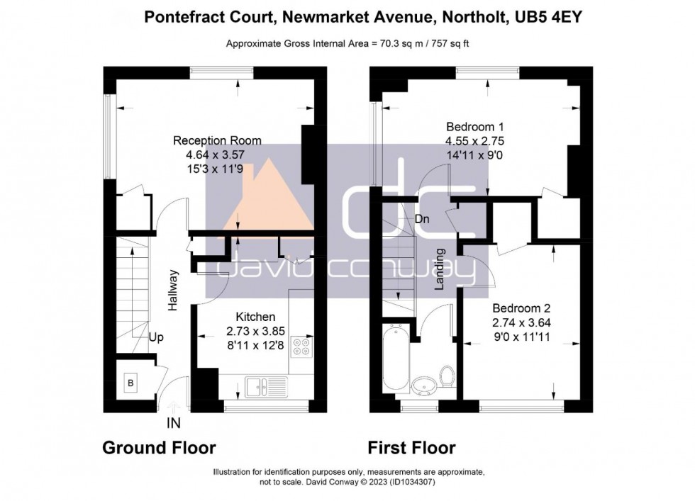 Floorplan for Pontefract Court, Newmarket Avenue Northolt, UB5 4EY