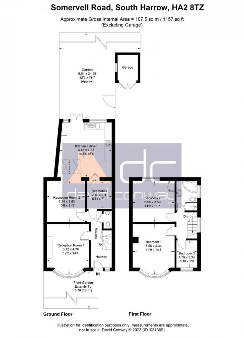 Floorplan for Somervell Road, South Harrow, HA2 8TZ