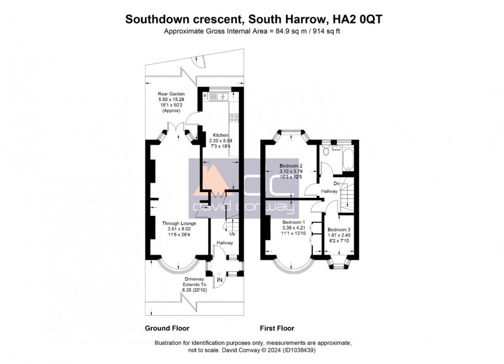 Floorplan for Southdown Crescent, Harrow, HA2 0QT