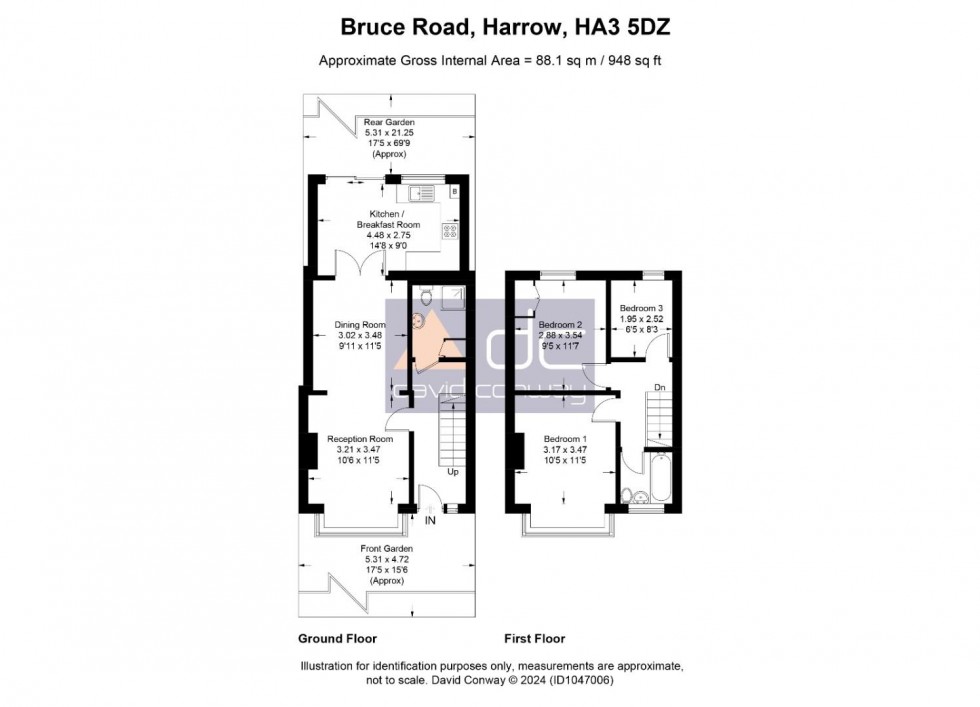 Floorplan for Bruce Road, Wealdstone, Harrow, HA3 5DZ
