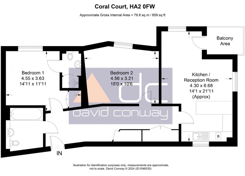 Floorplan for Coral Court, Serenity Close, Harrow, HA2 0FW