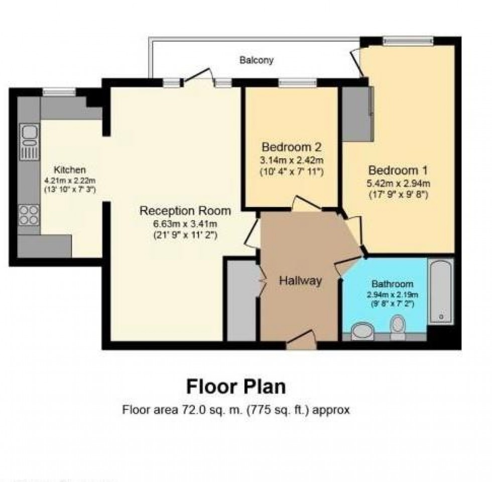 Floorplan for Bridge Court, Stanley Road, HA2 8FE