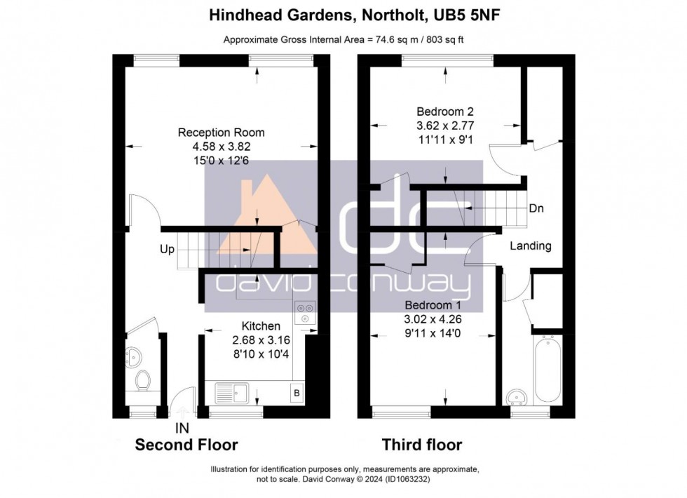 Floorplan for Hindhead Gardens, Northolt, UB5 5NF