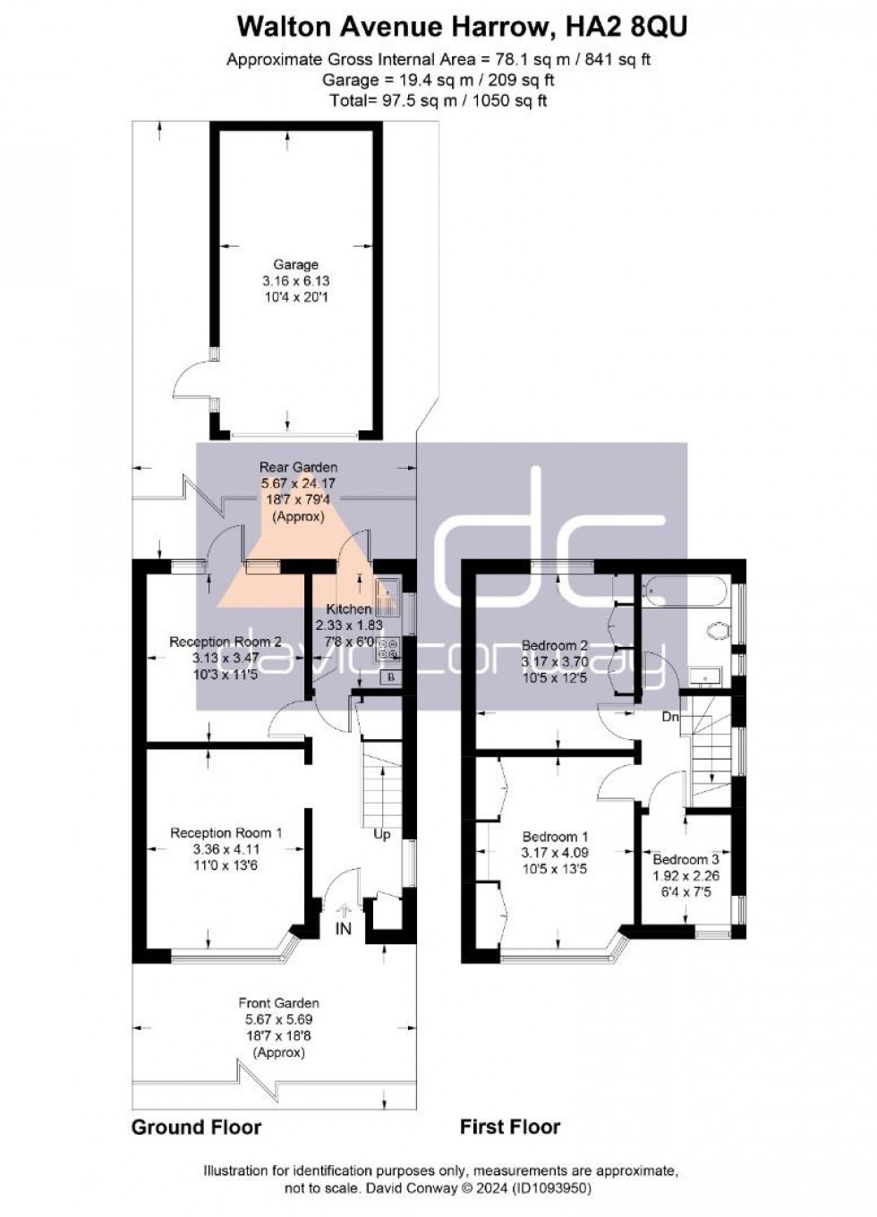 Floorplan for Walton Avenue, Harrow, HA2 8QU