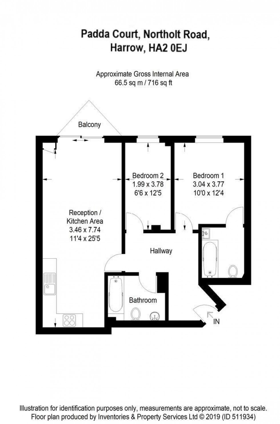 Floorplan for Padda Court, Northolt Road, South Harrow, HA2 0EJ