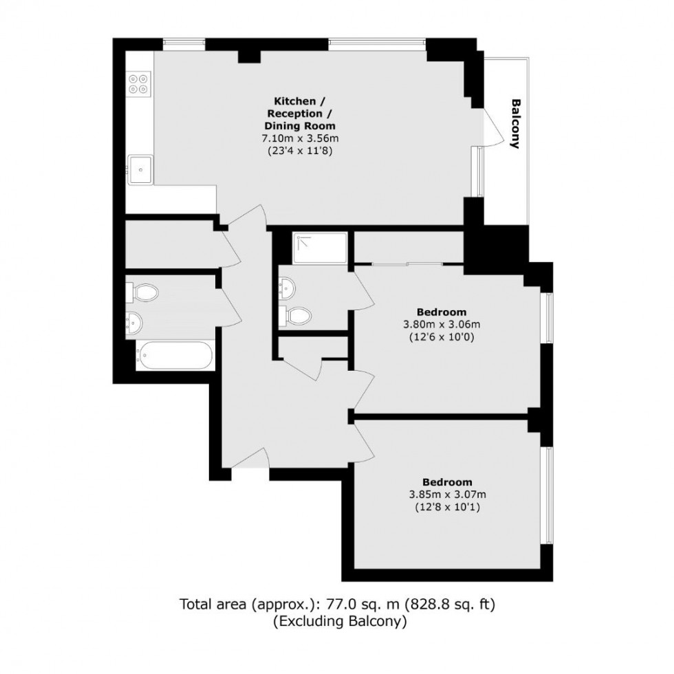 Floorplan for Byron Court, St. Johns Road, Harrow, HA1 2SE