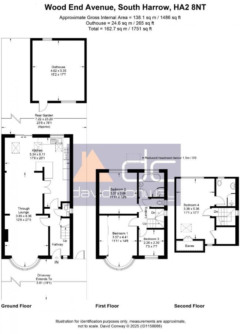 Floorplan for Wood End Avenue, Harrow, HA2 8NT